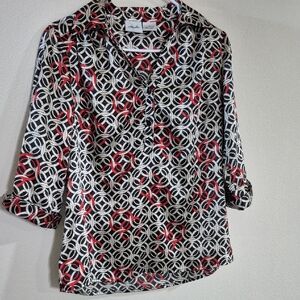 Studio Red and Black Geometric Top